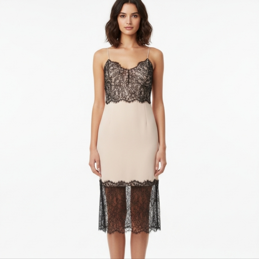 Nicholas Spaghetti Strap Lace Midi Dress, Size 6